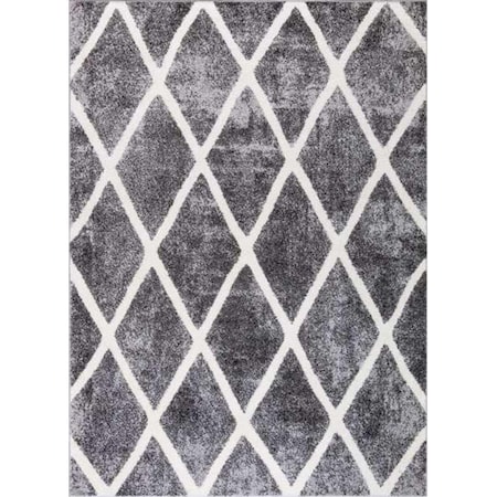 Mobiliario 5 ft. 3 in. x 7 ft. 3 in. Diamond Rectangle Area Rug - Gray MO2844242